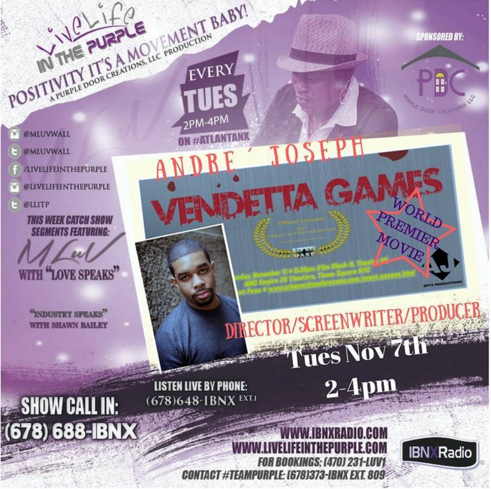 Live Life in the Purple Radio Show Interview with Andre´ Joseph&nbsp;(UPDATED)