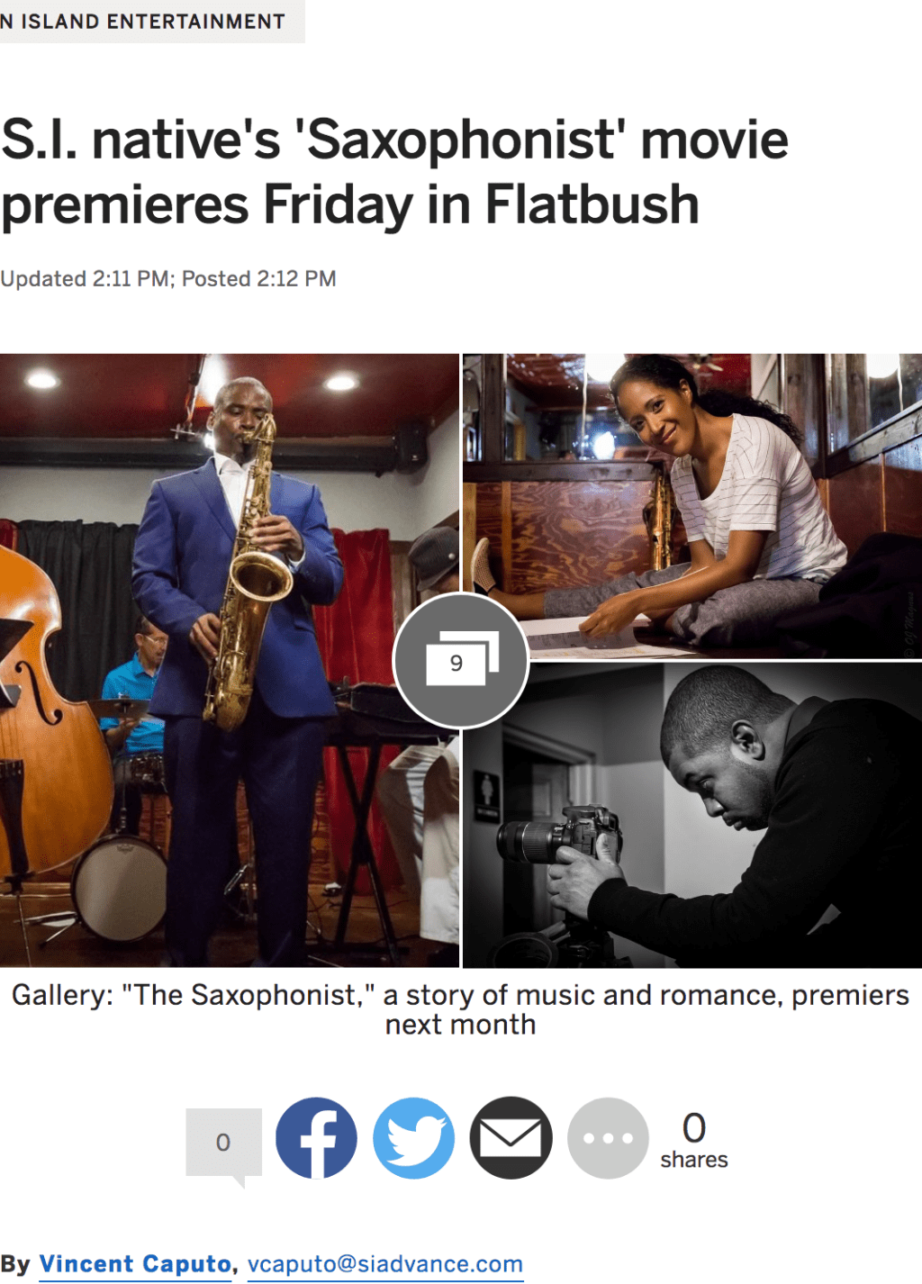 THE SAXOPHONIST Article in the Staten Island&nbsp;Advance