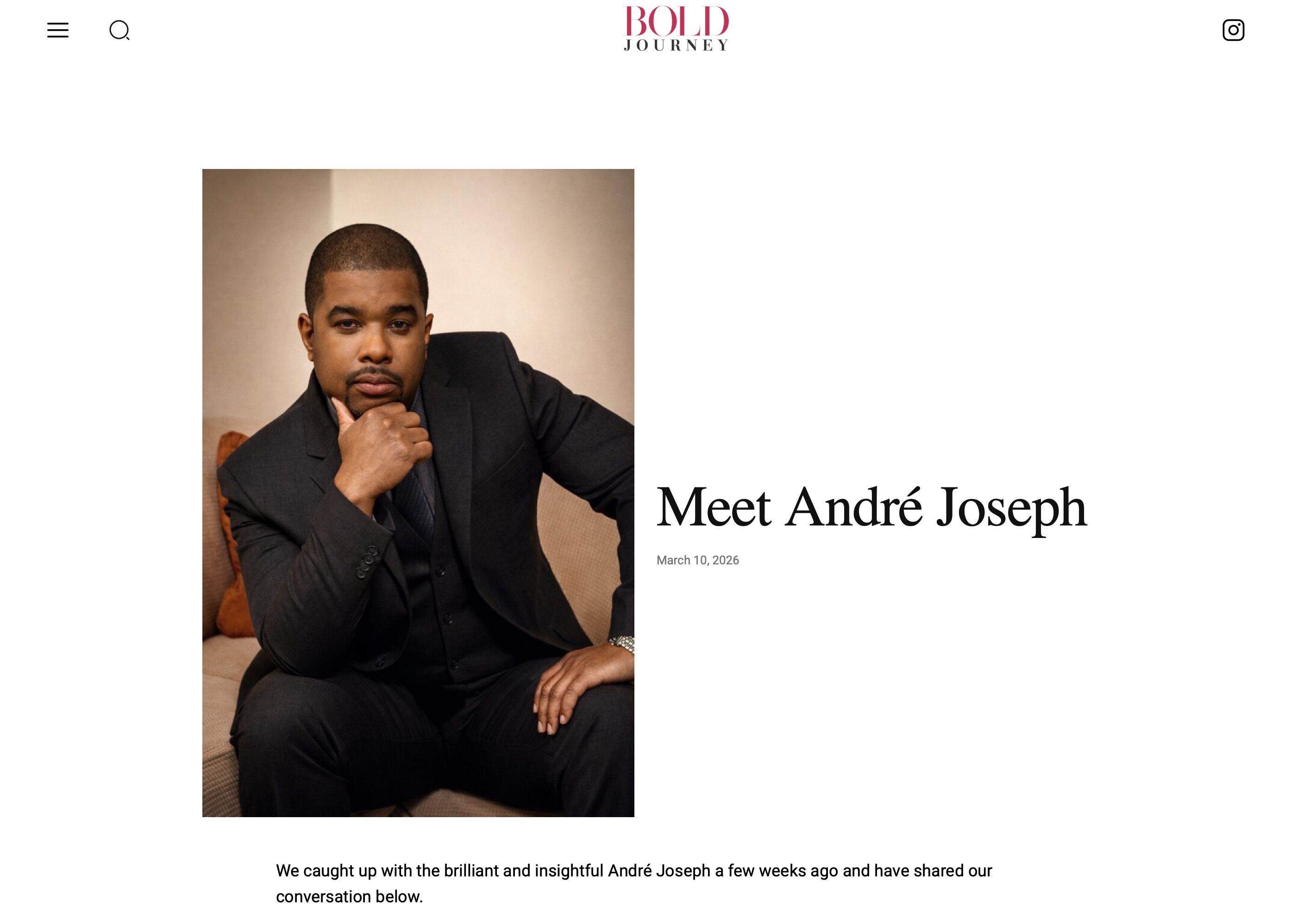 Meet André Joseph – Bold Journey Magazine – The Official AJ Epyx ...