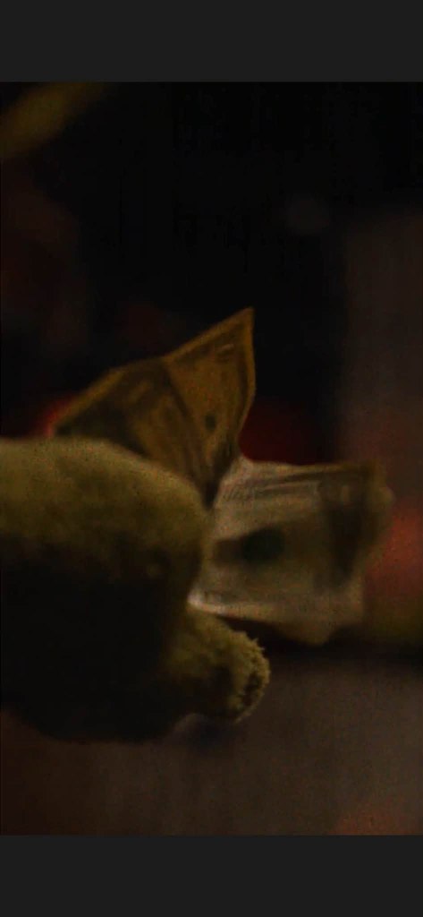 A close-up of a dollar bill being manipulated, with a soft focus effect in the background.