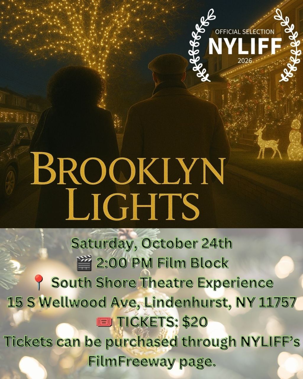 BROOKLYN LIGHTS Screening Date for NYLIFF&nbsp;10/24/26